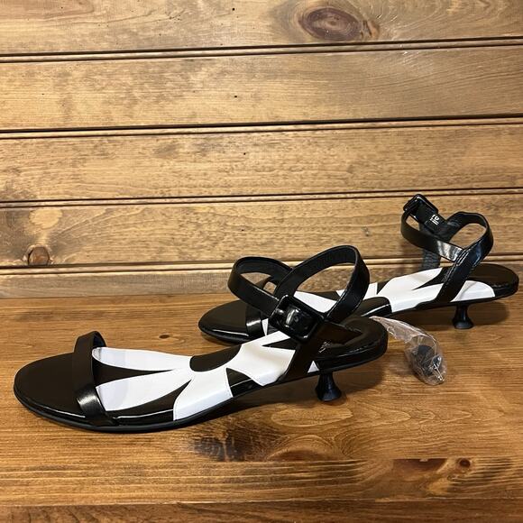 Jeffrey Campbell Women’s Heeled Sandals Size 7.5 Black White Daisy Boho Spring - Picture 3 of 15